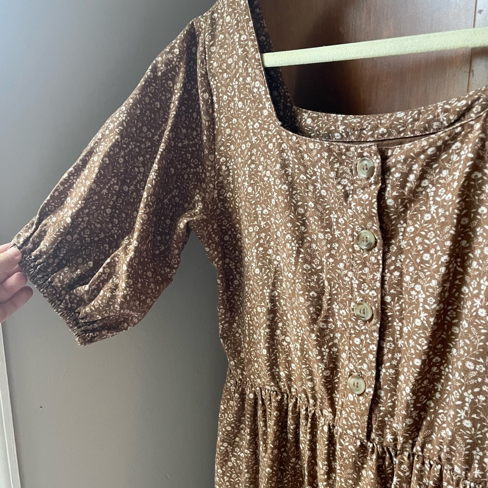 Little Cottonwood Maple Dress - Brown Floral